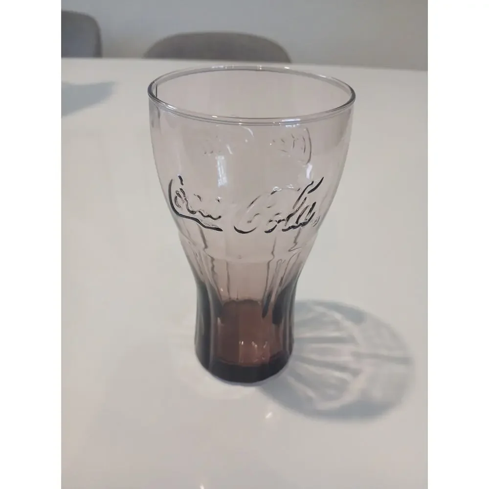 Coca Cola Coke Glass Purple Embossed 6 inch